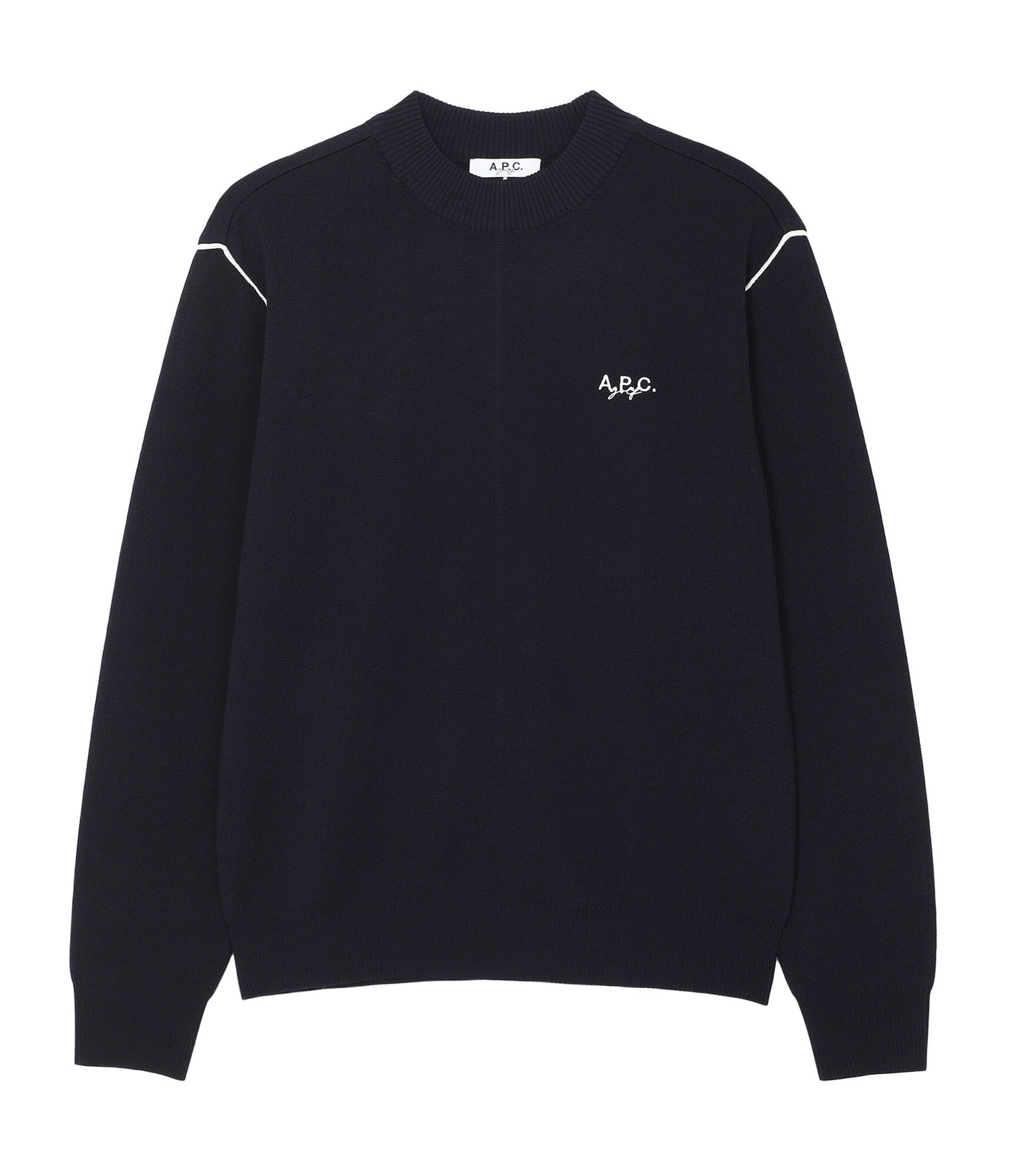 ★韓国の人気★【A.P.C.】★A.P.C. PULL ALOIS KNIT★BLUE★ 80s〜90s初期 A.P.C. made in France navy wool knit 90年代