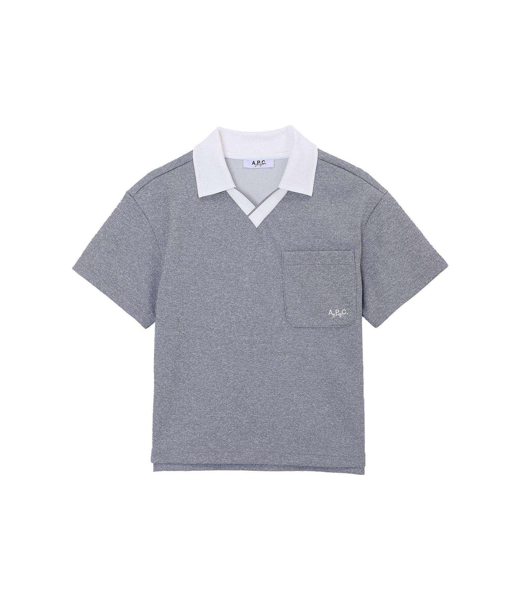 美品アーペーセーA.P.C. ネイビー 開襟パイルポロシャツ　 Mサイズ A.P.C / アーペーセー 別注 ANTOINE ポロシャツ（ポロシャツ