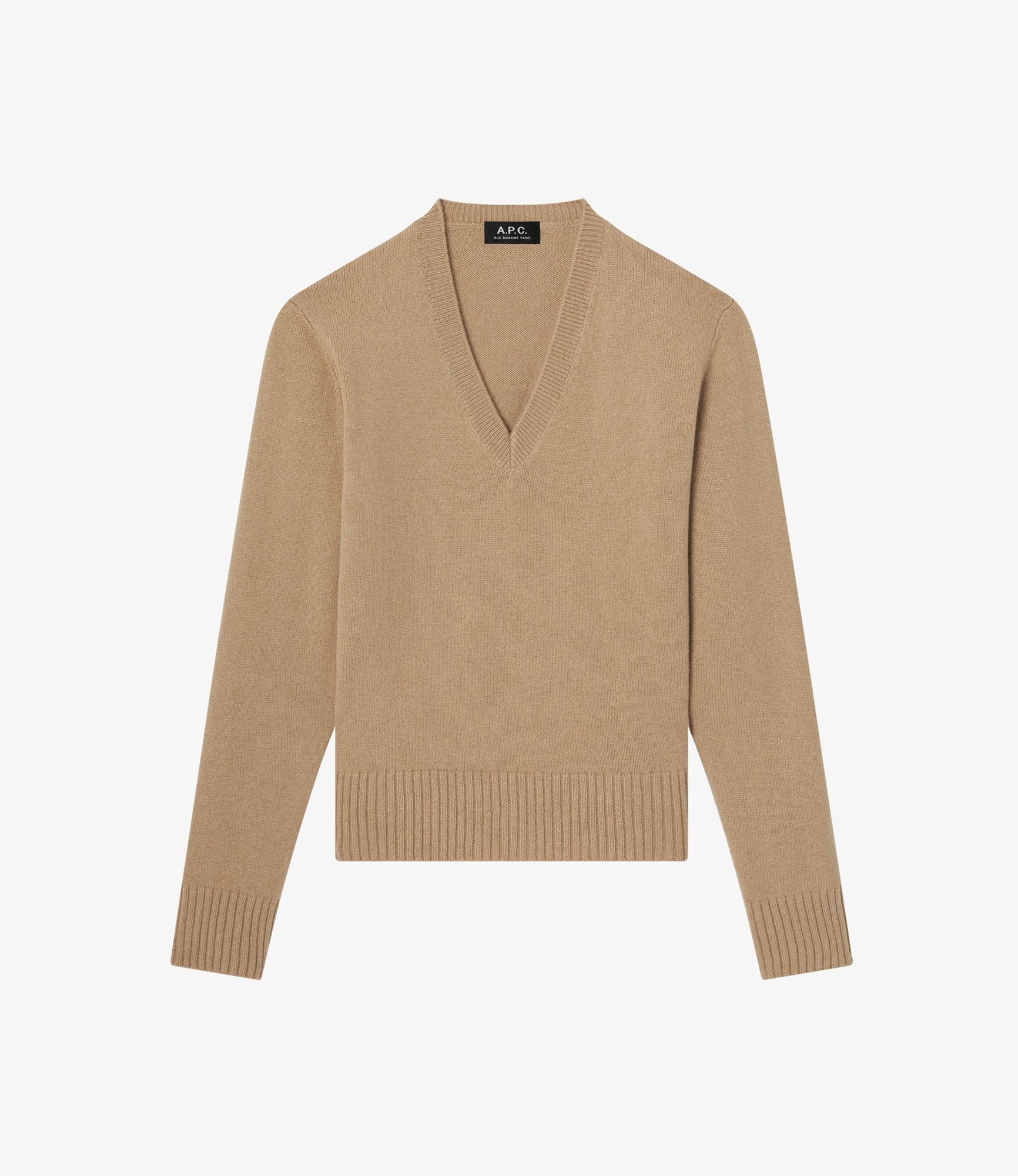 A.P.C. キャメル　ニット　セーター　アーペーセー Vネックショートセーター｜FEMME ｜A.P.C. | アーペーセー日本公式