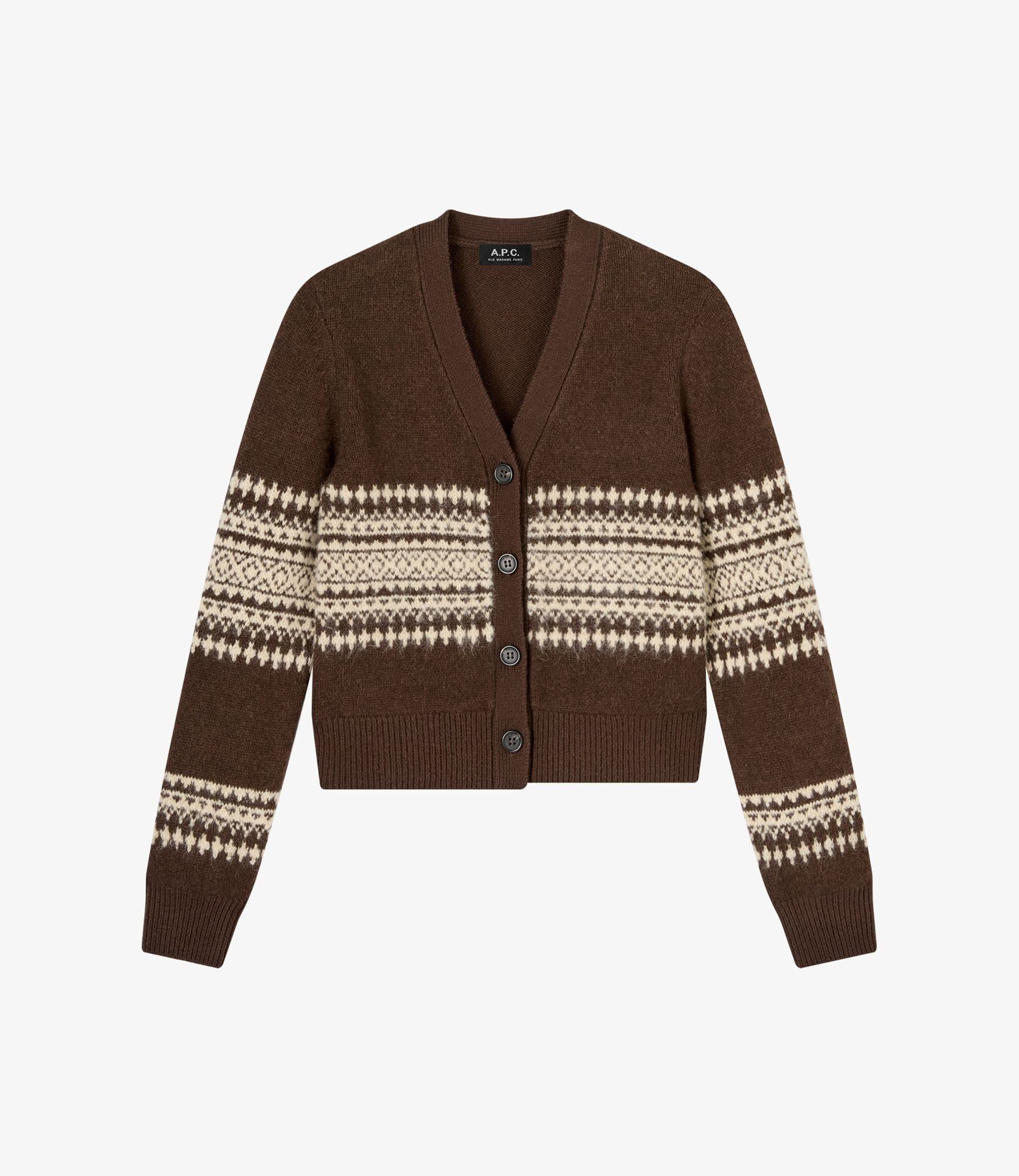 A.P.C アーペーセー ニットジャケット コート カーディガン ウール ジャカードモチーフカーディガン｜FEMME ｜A.P.C. | アーペーセー日本