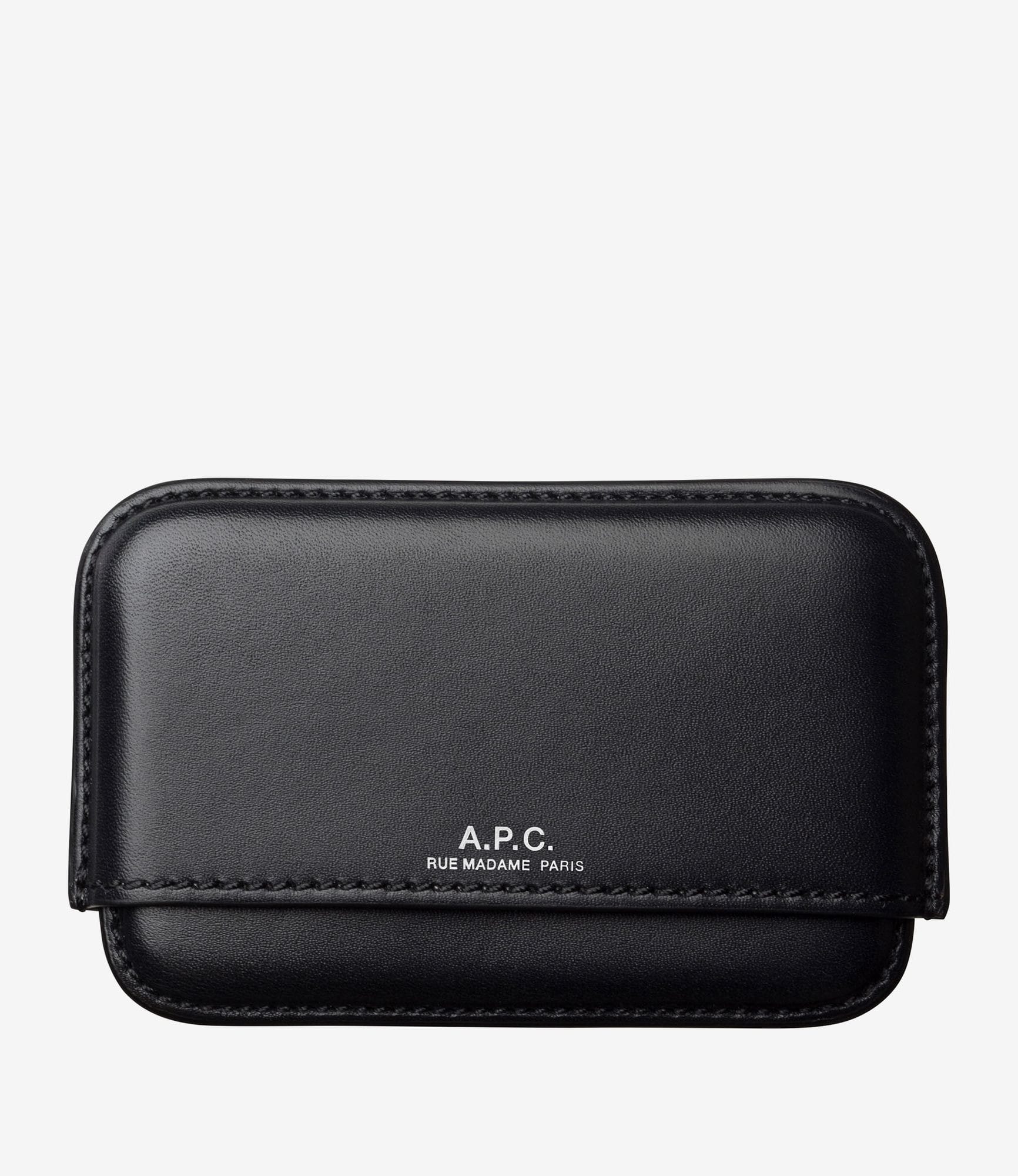 A.P.C. ブラックレザーケース APC レザーグッズ アーペーセー Walter カードホルダー/ブラック | CHARGER