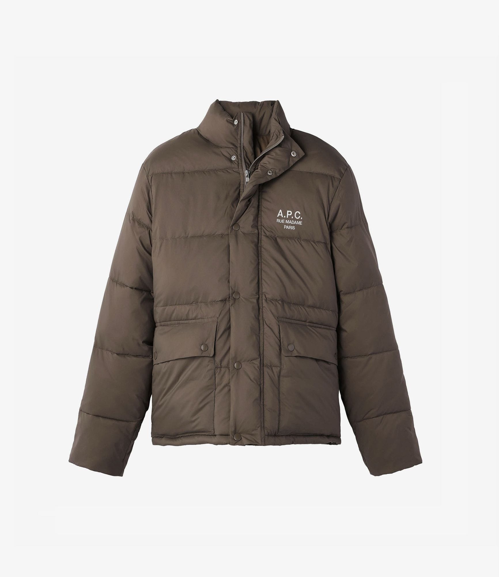 APC アーペーセー　ダークブラウン　カーキ ジャケット riri フランス製 A.P.C.: カーキ ジップアップジャケット | SSENSE 日本