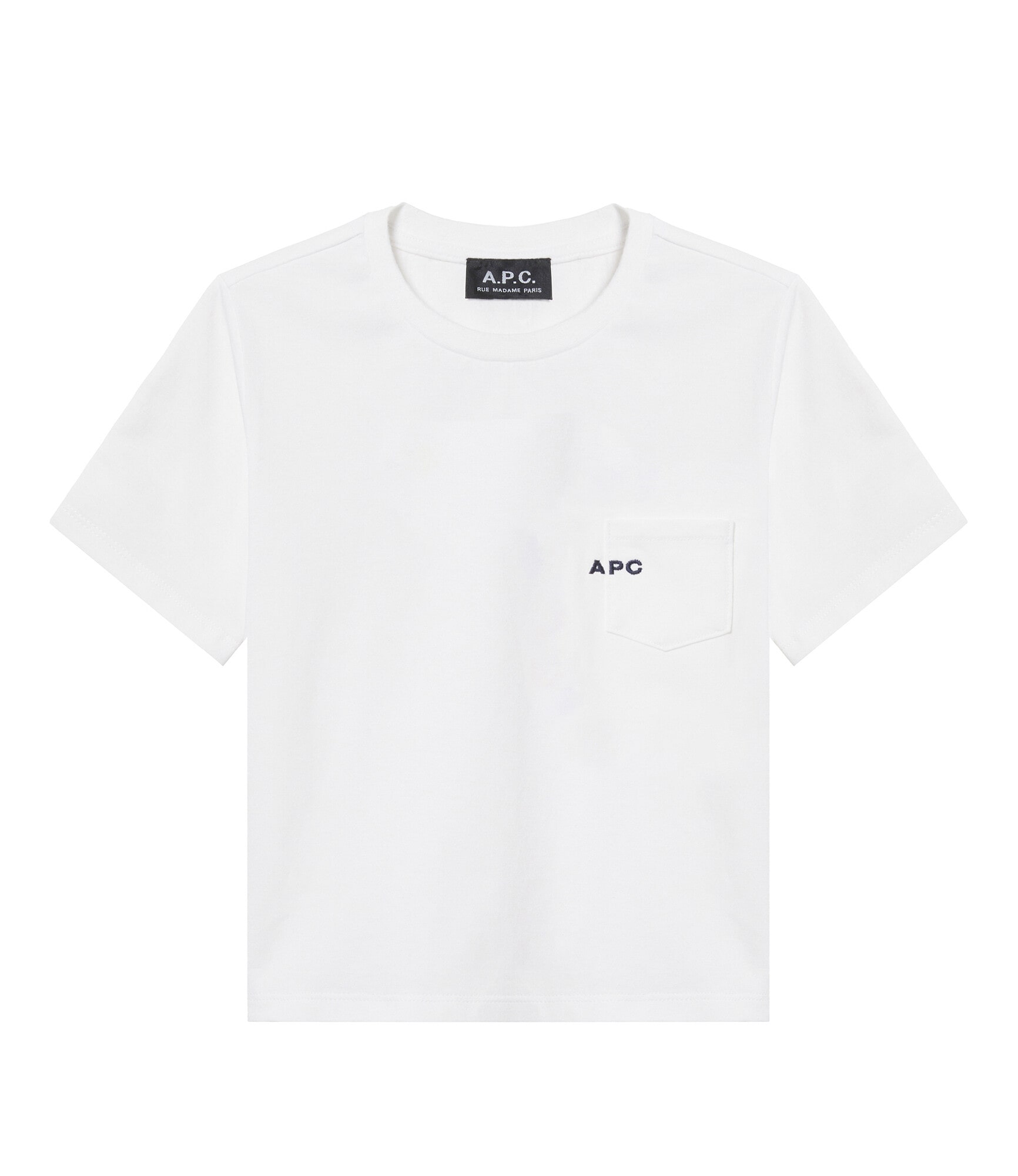A.P.C. ホワイト刺繍Tシャツ M/38 刺繍入りポケット付Tシャツ - Enfant｜ENFANTS｜A.P.C. | アー・ペー